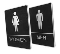 UKCOCO 2pcs Self Adhesive Toilet Signs for Men and Women Plastic Restroom Signboards Easy to Install Bathroom Door Signs for Hotels Stores Restaurants and Public Spaces