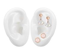 UKCOCO 2Pcs Silicone Fake Ear, Reusable Cleaning Model Soft Earmold Realistic Texture Ear Model Earphone Earrings Jewelry Show Props for Displays Practice Teaching Tool 6Cm Portable Size