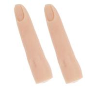 UKCOCO 2pcs Silicone Nail Practice Hand with Bendable Fingers and Comfortable Hand Feeling, Fake Finger Model for Personal and Professional Use, Beige Nail Art Practice Tool for Beginners