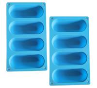 UKCOCO 2Pcs Silicone Sausage Molds, 4 Cavity Non-Stick Hotdog Pan Tray, Kitchen Baking Mold for Homemade Hot Dog Buns