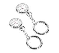 UKCOCO 2pcs Silver Nursing Pocket Watches for Nurses and Doctors, Dust-Free Zinc Alloy with Glass, Comfortable to Wear, for Timing Exams and Daily Use