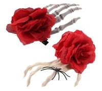 UKCOCO 2pcs Skeleton Hand Hair Clips Halloween Witch Hand Flower Hair Accessories for Women