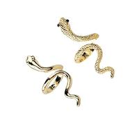 UKCOCO 2pcs Snake Shape Personality Ring for Women Unique Finger Decor Jewelry Retro Gold Design Creative and Fun Fashion Accessory