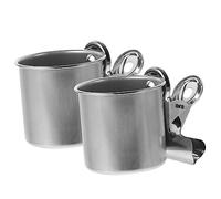 UKCOCO 2pcs Stainless Steel Feeder Bird Feeder Bird Feeding Station Cup Pet Cage Feeding Birdfeeder Hanging Parrot Cage Outdoor Food Containers Parrot Pet Supplies Stainless Steel Silver