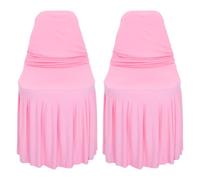 UKCOCO 2pcs Stretch Spandex Dining Chair Covers with Skirt Slipcovers