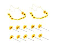 UKCOCO 2pcs Sunflower Headband Set with Hair Clips Charming Flower Hair Accessories for Women Comfortable Design for Fashionable Outfits for Parties Weddings Festivals