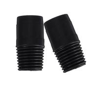 UKCOCO 2pcs Threaded Extension Pole Adapter Tips for Broom and Mop Handles, Black Pp Material with Stable Threaded Connection and Versatile Straight Rod Design, for Home and Commercial