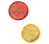 UKCOCO 2pcs Tibetan Singing Bowl Pads Red Cloth Cushions with Hand Stitched Fine Workmanship for Buddhism Meditation and Spiritual Practice Sound Therapy Mats