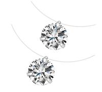UKCOCO 2pcs Transparent Fish Wire Zircon Pendant Necklaces for Women Stylish and Easy to Wear Jewelry for Friends for Parties and Daily Use