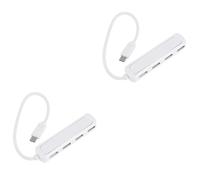UKCOCO 2pcs Type-c to Usb Hub Adapter Otg Compatible Usb Splitter for Laptops and Devices White