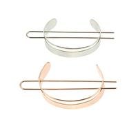 UKCOCO 2pcs U Shaped Simple Hairpins for Women Chic Alloy Hair Sticks Silver Rose Gold Vintage Hair Accessories to Enhance Elegance and Beauty