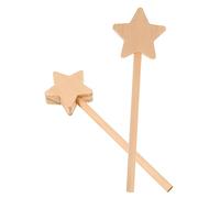UKCOCO 2pcs Unfinished Wooden Fairy Wands DIY Craft Sticks for Creative Painting and Decorating for Dress Up Parties Birthdays Dance Events and Stage Performances