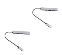 UKCOCO 2pcs Usb Hub 4 Port Dock Holder c to Usb 2.0 Data Hub Otg Expansion Fast Transfer Speed Portable for