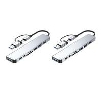 UKCOCO 2pcs USB Hub Connector Multi-port Splitter Adapter for Laptop Additional Ports for Data Transfer and Charging in Home Office