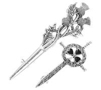 UKCOCO 2pcs Vintage Brooch Pins Thistle Flower Alloy Silver Decorative Pin Versatile Design Fade-resistant Creative Style for Women Fashion Accessories