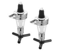 UKCOCO 2pcs Wall Mounted Liquor Dispenser Bottle Pourer with 25ml Capacity Plastic and Stainless Steel Material, Prevents Spillages and Rations Drink for Home and Party Use Random Color