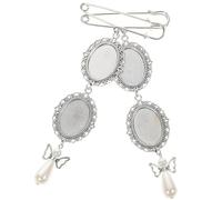 UKCOCO 2pcs Wedding Bouquet Photo Frame Charms with Brooch Pins, DIY Memorial Picture Pendants for Bride Groom, Bridal Accessories Something Blue on Wedding