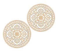 UKCOCO 2pcs Wooden Bag Bottom Bases Round Circle Blank for DIY Crochet Knitting Basket Making, Natural Wood Material for Handbag Shaping and Home Decoration