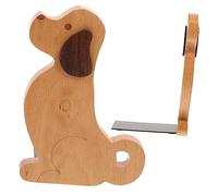 UKCOCO 2pcs Wooden Book Ends with Puppy Design Office Accessory for Bookshelf Organization Decorative and Firm Wood Bookends for Home Classroom Library Use