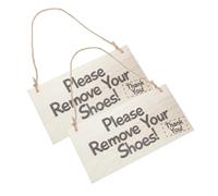 UKCOCO 2pcs Wooden Hanging Door Signs Please Take Off Your Shoes Plaques Front Door Decor for Home Hotel Office Stylish Wood Wall Art