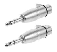UKCOCO 2pcs Xlr Female to 1/4 Inch Male Audio Adapter Zinc Alloy Protective Design with Excellent Stability for Microphone Connection and Mixing Desk Use in Silver