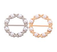 UKCOCO 2pcs Zinc Alloy Scarf Clasp Elegant Silk Scarf Holder Clamp in Matte Gold Silver Durable Clothes Ornament for Fashion Accessories