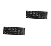 UKCOCO 2sets Adhesive Thai Keyboard Stickers Black Background Computer Keyboard Sticker Set 2sheets*2