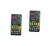 UKCOCO 2sets Mini Sound Card for Mobile Phone Portable Live Streaming Voice Changer Computer Connection Voice Changing Tool Sound Effects