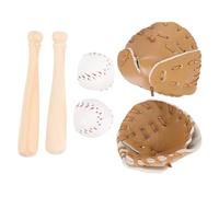 UKCOCO 2Sets Miniature Baseball Bat and Glove Dolls House Accessories for Pretend Play Includes Bats Gloves and Balls for Imaginative Miniature Decor