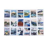 UKCOCO 3 Box Boxes of Creative Blue Ukiyoe Notebook Stickers, Multi-Purpose Decorative Paper Decals for Scrapbook, Craft Projects and Journaling, Beautiful DIY Embellishments for Notebook