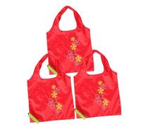 UKCOCO 3 Pcs Reusable Foldable Fruit Style Tote Bags Lightweight Polyester Shopping Bags for Women Compact Handbags for Grocery Travel and Use
