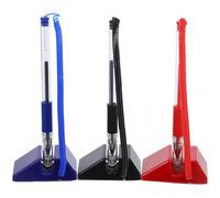 UKCOCO 3 Pieces Anti-theft Desktop Gel Ink Pens with Weighted Base for Reception Desk, Security Counter Pens in Black, Blue, and Red for Hotel Lobbies and Office Use