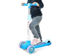 UKCOCO 3-Wheeled Kids Push Scooter: 3 Wheel Tri Scooter Adjustable Handle Height For Boys & Girls Aged 3-12, Tilt To Turn Steering, Rear Brake