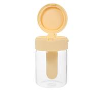 UKCOCO 300ml Classic Elegant Glass and Pp Spice Storage Bottle Salt and Pepper Dispenser with Air-Isolation Feature Beige for Dining Room and Restaurant