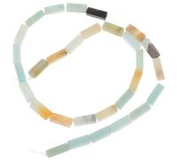 UKCOCO 30pcs 4x13mm Natural Amazonite Rectangle Cylinder Beads for DIY Jewelry Making, Spacer Loose Stone Beads for Bracelet Crafting and Necklace Design