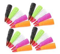 UKCOCO 30Pcs Colorful Witch Fingers Halloween Costume Props Glow the Dark Fake Nails for Cosplay Scary Finger Covers for Parties for Halloween Decorations and Dress Up
