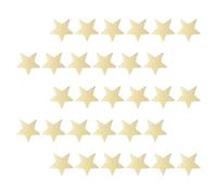 UKCOCO 30pcs DIY Wooden Slices Five-Pointed Star Chips for Crafting and Home Decor, Unfinished Beige Wood Pieces Suitable for Dyeing and Writing, Sturdy Synthetic Material Not Easy