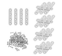 UKCOCO 30pcs Stainless Steel Flat Mending Brackets with 4 Holes, Engineered for Stress Distribution and Exceptional Durability, for Desk and Shelving Units Support Repair