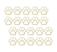 UKCOCO 30pcs Unfinished Dog Paw Shaped Wood Cutouts Wooden Craft DIY Tags Pet Party Decoration Supplies Blank Paw Wood Slices for Dog Lover