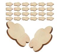 UKCOCO 30pcs Wood Slice Plum Blossom Cutouts Creative Artistic Unfinished Wooden Craft Set Beige Carving Stress Relief for Crafting