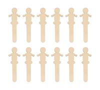 UKCOCO 30pcs Wooden People Shaped Craft Sticks Unfinished Wood Cutouts for Home DIY Graffiti Painting