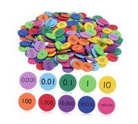 UKCOCO 320Pcs Bright Value Disks Math Counting Chips for Early Childhood Education Discs Smooth Rounded EVA Learning Props for Math Skills Development