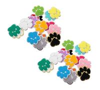 UKCOCO 32pcs Embroidered Paw Print Iron-on Patches for Clothing DIY Craft Silver-Edged Animal Appliqué Set for Hats, Jeans, Shoes, and Bags