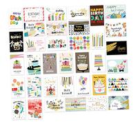 UKCOCO 36pcs Birthday Blessing Cards with Envelopes Premium Paper Greeting Cards for Adults and Creative Festival Gift with Printed Blessing Words Lightweight and Space Saving Design