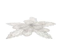 UKCOCO 3D Silver Sequin Floral Applique Patch for Sewing, Large Embroidered Beaded Lace Decoration 12x12in, DIY Wedding Dress Craft Embellishment for Clothing and Party Costumes