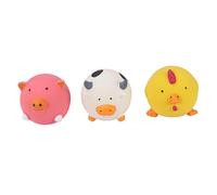 UKCOCO 3pc Latex Interactive Dog Cartoon Style Squeaky Chew for Dogs and Pets, for Play and Training to Catch Pets Attention