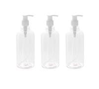 UKCOCO 3pcs 500ml Bottle with Pump Liquid Bottle Refillable Press Dispenser White Pet and Pp Material Reusable Healthy and Safe for DIY Body Lotions and Body Wash