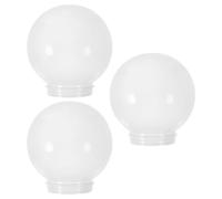 UKCOCO 3pcs Acrylic Milk White Globe Lampshade Cover 150mm Diameter for Wall Lamp Porch Light Fixture, Compatible with 8cm Base and 7.5cm Opening, Outdoor Round Ball Shade for Garden