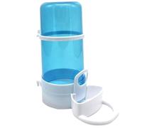 UKCOCO 3pcs Automatic Pet Food Dispenser for Hamster Squirrel Hedgehog and Birds, Sky Blue Plastic Refillable Feeder Water Bowl, Suitable for Small Animals Feeding and Watering