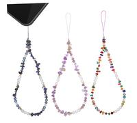 UKCOCO 3pcs Beaded Phone Wrist Lanyard Mobile Phone Chains with Natural Stone Pearl Lost Straps for Women for Secure Carrying for Family and Friends